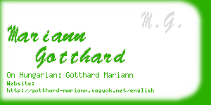 mariann gotthard business card